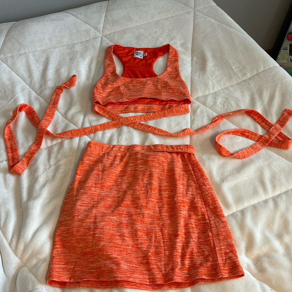 Princess Polly Emma Tie Up Set Orange